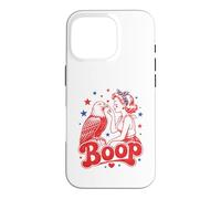 Funny Patriotic Eagle Boop Retro Pinup Girl Booping Humour Coque pour iPhone 16 Pro