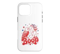 Funny Patriotic Eagle Boop Retro Pinup Girl Booping Humour Coque pour iPhone 16 Pro Max