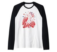 Funny Patriotic Eagle Boop Retro Pinup Girl Booping Humour Manche Raglan