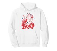 Funny Patriotic Eagle Boop Retro Pinup Girl Booping Humour Sweat à Capuche