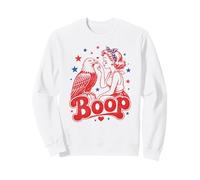Funny Patriotic Eagle Boop Retro Pinup Girl Booping Humour Sweatshirt