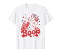 Funny Patriotic Eagle Boop Retro Pinup Girl Booping Humour T-Shirt