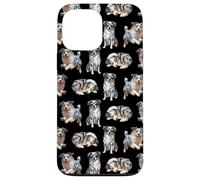 Funny Pattern Happy Blue Merle Australian Shepherd Lover Coque pour iPhone 13 Pro Max