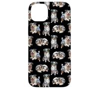 Funny Pattern Happy Blue Merle Australian Shepherd Lover Coque pour iPhone 14 Plus