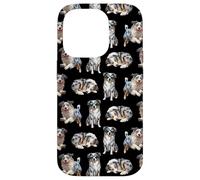 Funny Pattern Happy Blue Merle Australian Shepherd Lover Coque pour iPhone 14 Pro