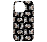 Funny Pattern Happy Blue Merle Australian Shepherd Lover Coque pour iPhone 14 Pro Max