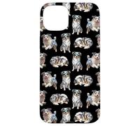 Funny Pattern Happy Blue Merle Australian Shepherd Lover Coque pour iPhone 15 Plus