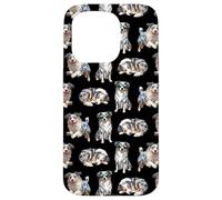 Funny Pattern Happy Blue Merle Australian Shepherd Lover Coque pour iPhone 15 Pro