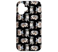 Funny Pattern Happy Blue Merle Australian Shepherd Lover Coque pour iPhone 16