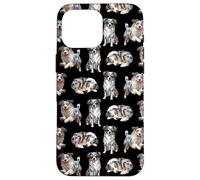 Funny Pattern Happy Blue Merle Australian Shepherd Lover Coque pour iPhone 16 Pro Max