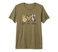 Funny Peace Love Pet Rat Lover T-Shirt Haut de Gamme