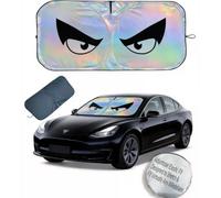 Funny Peeking Eyes Car Sunshade Universal Windshield Sun Visor Heat Block | Funny peeking eyes design turns heads while blocking 99% UV rays - universal fit 57"×31.5" folds in 3 sec