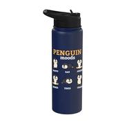 Funny Penguin Moods Cute Animal Lover Girls Stainless Steel Insulated Water Bottle