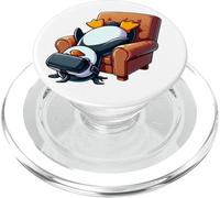 Funny Penguin VR Chaise de Jeu Chill Nerd PopSockets PopGrip pour MagSafe