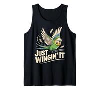 Funny Perruche Just Winging It Bird Ornithologue Humour Débardeur