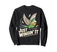 Funny Perruche Just Winging It Bird Ornithologue Humour Sweatshirt