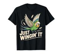 Funny Perruche Just Winging It Bird Ornithologue Humour T-Shirt