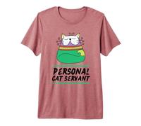 Funny Personal Cat Servant Cats Lover Humor T-Shirt Haut de Gamme