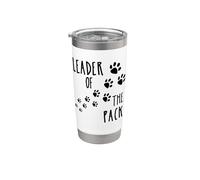 Funny Pets Chien Chat Leader of the Pack Paws Gobelet isotherme en acier inoxydable double paroi