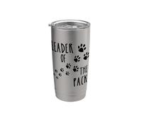 Funny Pets Chien Chat Leader of the Pack Paws Gobelet isotherme en acier inoxydable double paroi