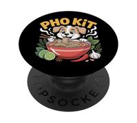 Funny Pho Kit Dog Pun Vietnamien Noodle Bowl Blague PopSockets PopGrip Adhésif