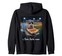 Funny Pig Baseball Je vis Ici Maintenant Sweat à Capuche