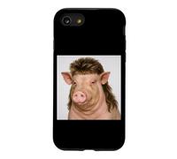 Funny Pig with Mullet Hair Meme Buzz Cut Hilarant Animal Coque pour iPhone SE (2020) / 7/8