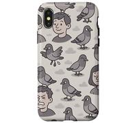 Funny Pigeon Cartoon Urban Bird Meme Humor Drawing Coque pour iPhone X/XS