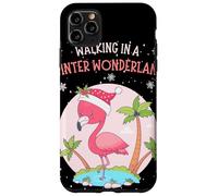 Funny Pink Flamingo Christmas Palm Tree Santa Snowflake Xmas Coque pour iPhone 11 Pro Max