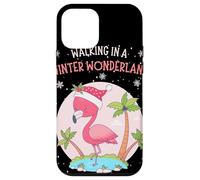 Funny Pink Flamingo Christmas Palm Tree Santa Snowflake Xmas Coque pour iPhone 12 Mini