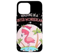 Funny Pink Flamingo Christmas Palm Tree Santa Snowflake Xmas Coque pour iPhone 16 Pro Max