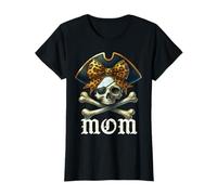 Funny Pirate Mom Leopard Coquette Bow Halloween Cute Costume T-Shirt