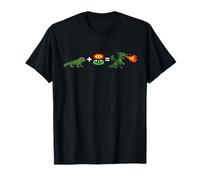 Funny Pixel Art Iguane + Fire Flower = Dragon Jeu 16 bits T-Shirt