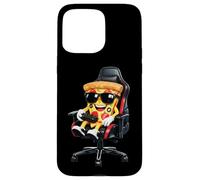 Funny Pizza Gamer Controller Chaise de Gamer Tranche de Niveau Alimentaire Coque pour iPhone 15 Pro Max