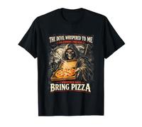 Funny Pizza Lovers Grim Reaper Gothic Sarcastic Dark Humor T-Shirt