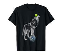 Funny Planet Impression Artistique Motif Loup aux Yeux Bleus T-Shirt