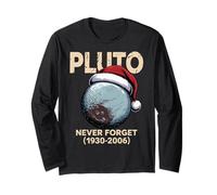 Funny Planet Pluto Chapeau de Père Noël Vintage Never Forget Pluto Manche Longue