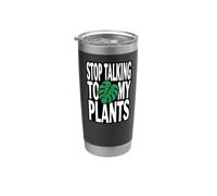 Funny Plant Lover Stop Talking To My Plants Monstera Design Gobelet isotherme en acier inoxydable double paroi