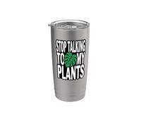 Funny Plant Lover Stop Talking To My Plants Monstera Design Gobelet isotherme en acier inoxydable double paroi