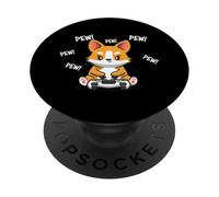 Funny Playing Video Games Pew Pembroke Welsh Corgi Dog Lover PopSockets PopGrip Adhésif