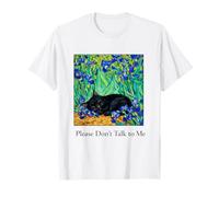 Funny Please Don't Talk to Me Chat Noir endormi Van Gogh T-Shirt