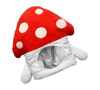 Funny Plush Red Mushroom Hat Adult Costume Headgear, 45cm Mushroom Party Headpiece, Halloween Cosplay Accessory, Themed Dress Up Hat for Costume Parties, Festivals, Birthday Events, and Photo Shoots
