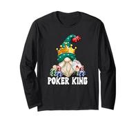 Funny Poker King GNOME Graphic for Men for Casino Night Manche Longue
