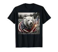 Funny Polar Bear Drapeau américain USA 250 Ans 4 Juillet T-Shirt