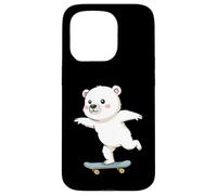 Funny Polar Bear Skater Skateboard Ballerine Zoo Garçons Filles Coque pour iPhone 15 Pro
