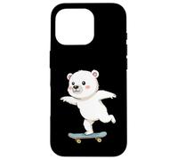 Funny Polar Bear Skater Skateboard Ballerine Zoo Garçons Filles Coque pour iPhone 16 Pro