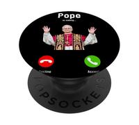 Funny Pope Leo XIV is Calling Catholic Humour Mens Women PopSockets PopGrip Adhésif