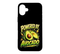 Funny Powered by Avocado Saying Humor Joke Gag Coque pour iPhone 16 Plus