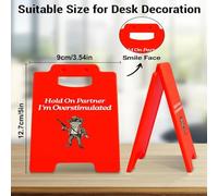 Funny Prank Gift Hold on Partner I'm Overstimulated Desk Sign for Coworkers Teammates Employees Bosses Desktop Decors Funny Office Desk Warning Signs