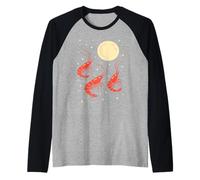 Funny Prawn Howling at The Moon Shrimp Lovers Manche Raglan